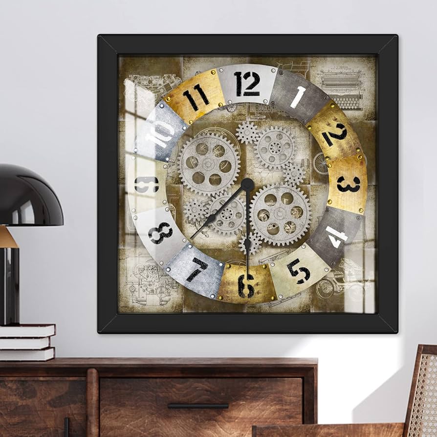Amazon.com: SENQAO Gear Wall Clock, Real Moving Gear Vintage